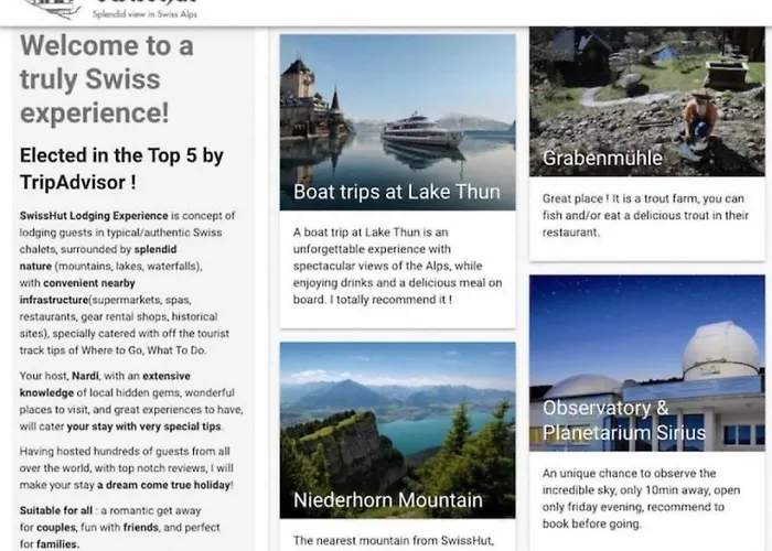 Thun Alps Scenic Views And Concierge By Swisshut Feriehus *